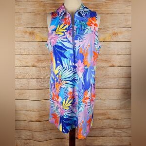 Boston Proper Floral Lush Escape Sleeveless Dress Size Xlarge